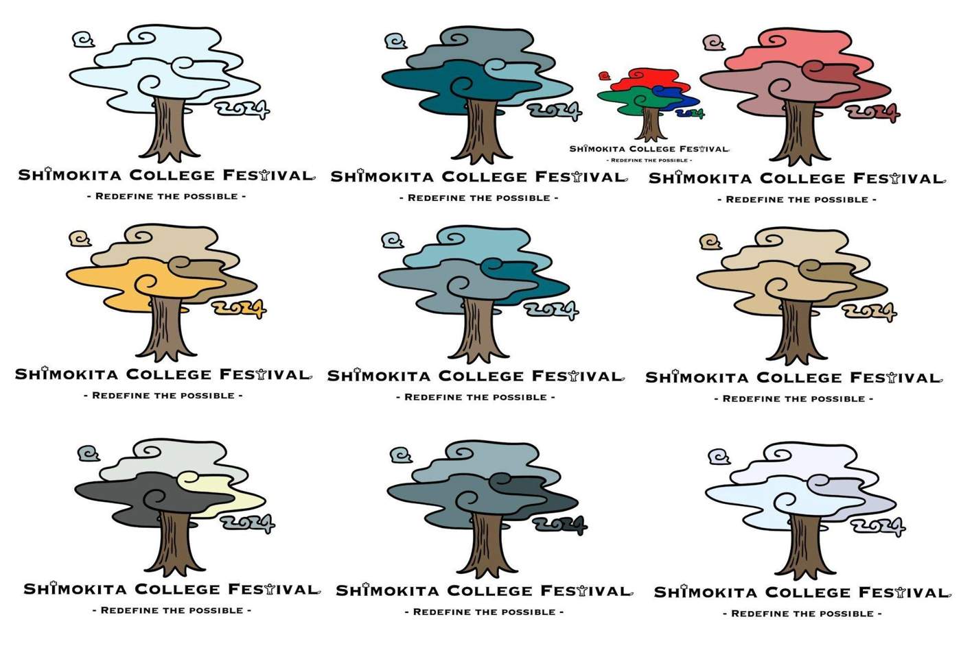 College Festival Logo color studies