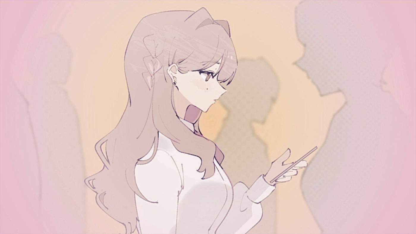 Heroine using her phone from 中前りおん–片恋ラプソディMV