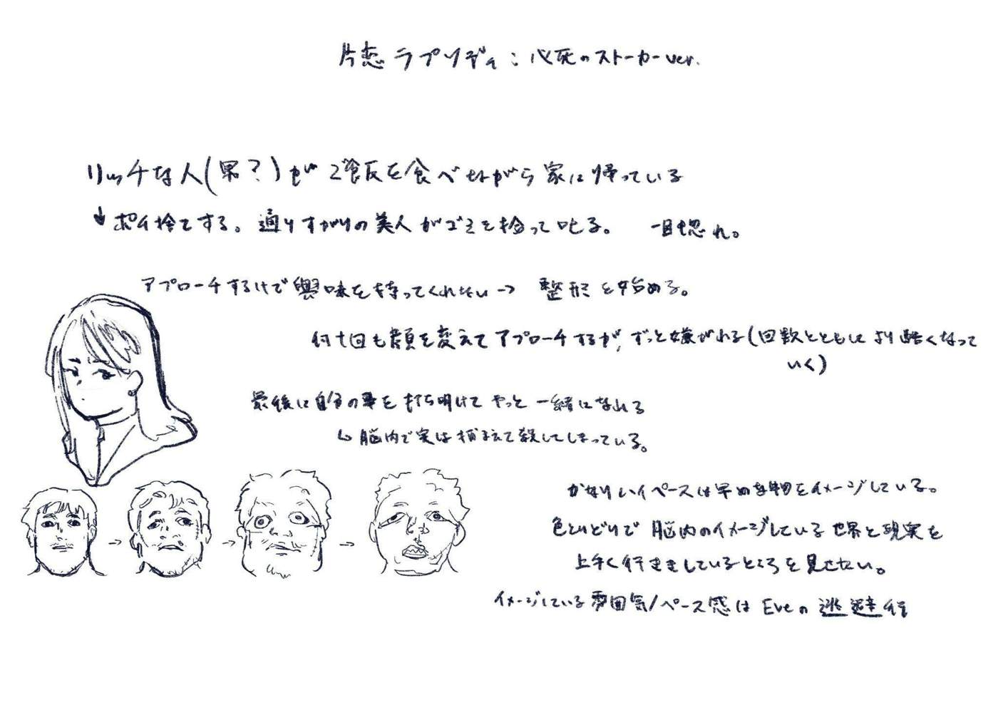 Storyboard notes for 中前りおん–片恋ラプソディMV